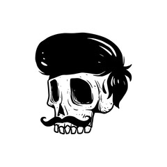 skull In old School Badge illustration for Logo Design Creator Kit and design element