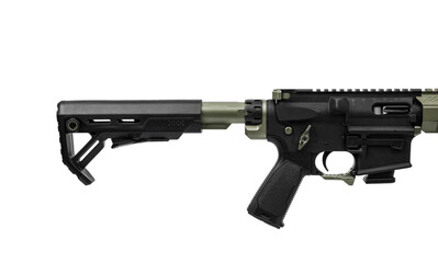 Modern automatic rifle isolated on white background. Weapons for police, special forces and the...