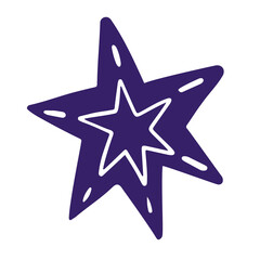 Vector doodle sketch of magical star. Magic doodle decorative graphic element 