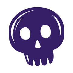 Vector doodle sketch of  Halloween skull. Doodle vector decorative element skull