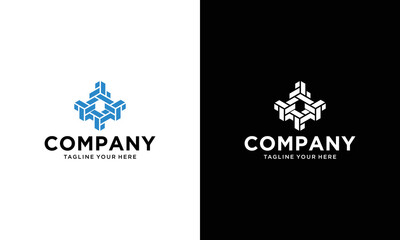 clean building logo design inspiration on a black and white background.