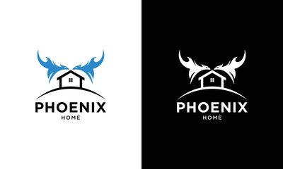 Luxury Bird for Real Estate or Home Logo with Vector File on a black and white background.