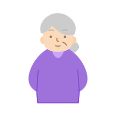 Obraz premium おばあさん 花束