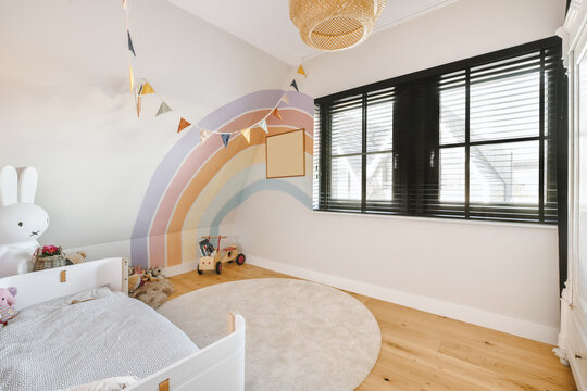 Children bedroom interior with toys