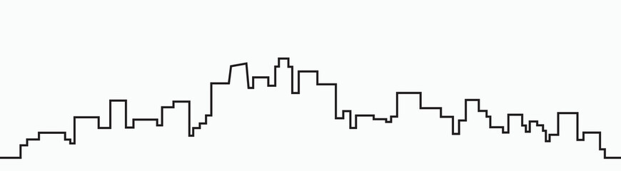 Fototapeta premium Modern City Skyline outline drawing on white background.