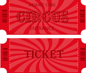 circus ticket in red