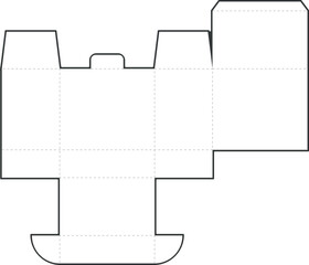 Simple carton diecut packing box scheme template on white