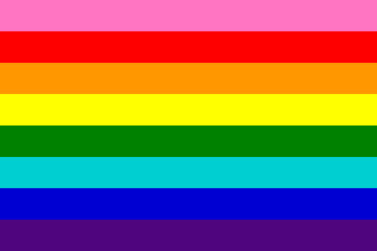 The first version of the rainbow flag in 1987. Graphics, background, LGBTQ concept.