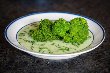 ready to eat - a fresh broccoli cream soup