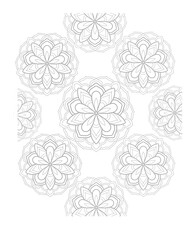 Mandala oriental ornament antistress harmony coloring hand drawn