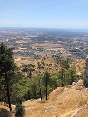 Aerial top view from Erice town, Trapani, Sicily, Italy.