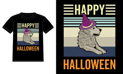 Labrador Retriever Halloween Cape Funny Vintage Happy Halloween T-Shirt