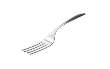 Silver fork isolated on white. 3d illustration. Single object.