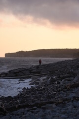 silhouette of a person on the beach