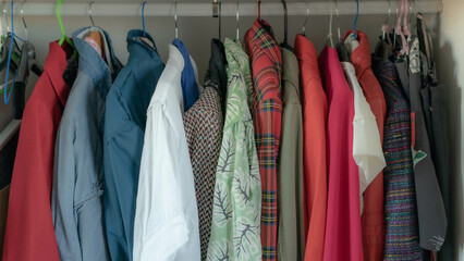 clothes in closet