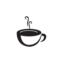 a cup of coffee icon logo vector design template