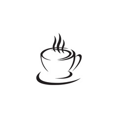 a cup of coffee icon logo vector design template