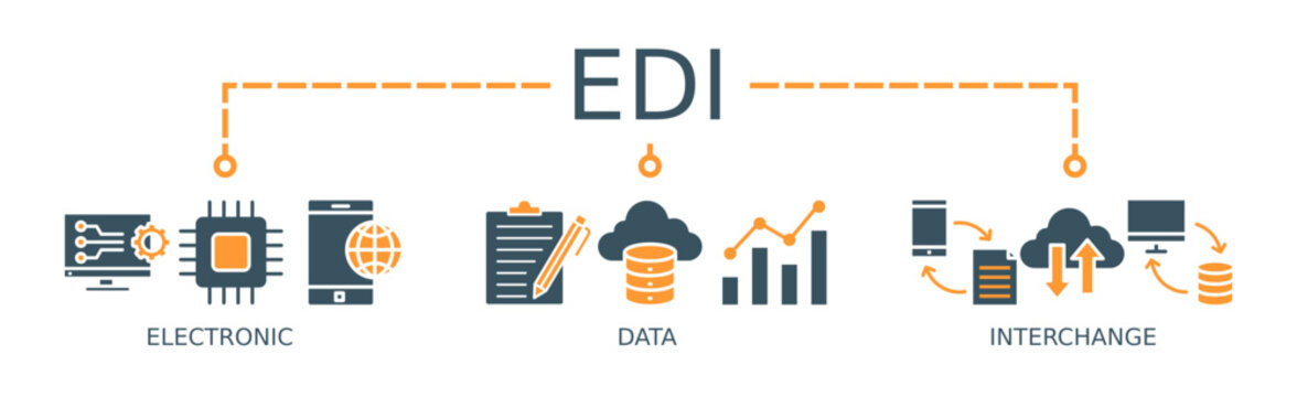 EDI Banner Web Icon Vector Illustration Concept
