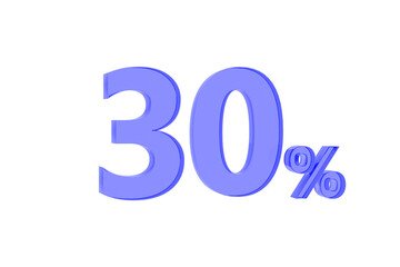 3D. Percentage icon 3D in red glass on white background 3d illustration