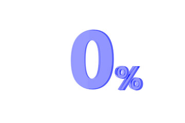 3D. Percentage icon 3D in red glass on white background 3d illustration