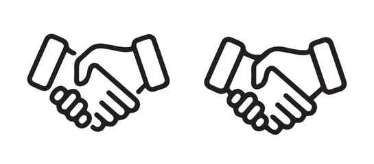 Handshake icon set isolated on white background. Handshake symbol. Vector