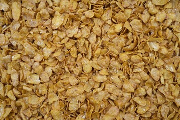 Corn flakes with honey and nuts.