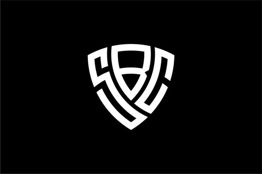 SBC creative letter shield logo design vector icon illustration