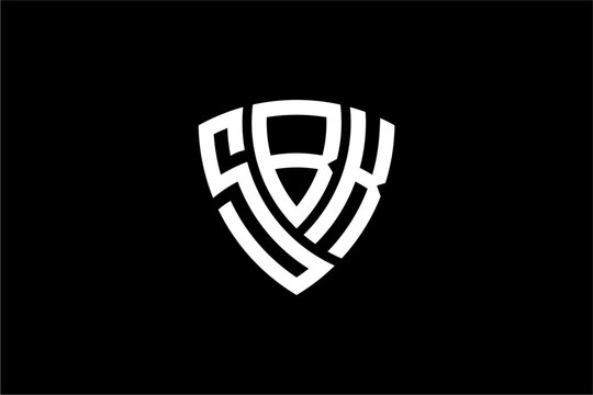SBK creative letter shield logo design vector icon illustration