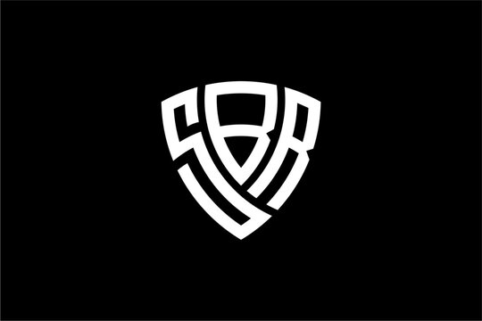 SBR creative letter shield logo design vector icon illustration