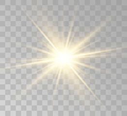 Transparent yellow sunlight special lens flash light effect. Front solar flare lenses	