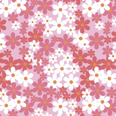 seamless pattern pink and white flower