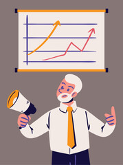 senior man work in accounting and auditing