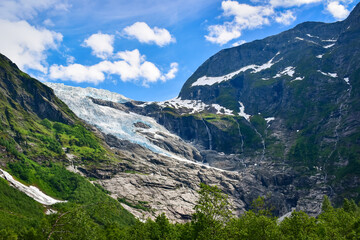 Boyabreen glacier mountain landscape, Norway