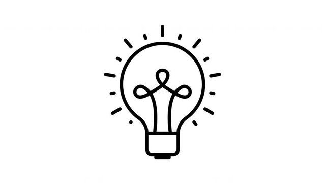 light bulb. line icon animation.