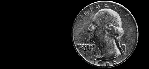 United States Coins Silver Representing Wealth and Savings With Inscription In God We Trust