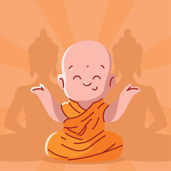 buddhist monk and buddha