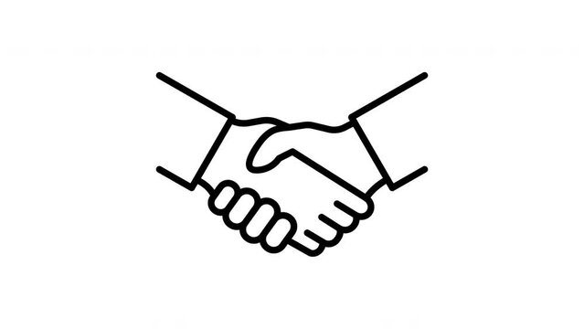 Handshake. line icon animation.