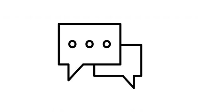 Speech bubbles. line icon animation.