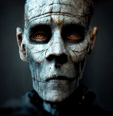 scary death face Halloween background digital art