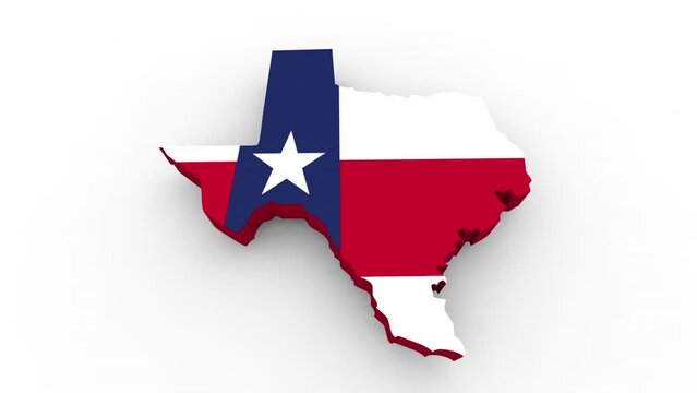 Texas State Flag Map Shape Background 3d Animation