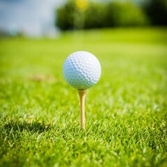 golf club and ball on the green