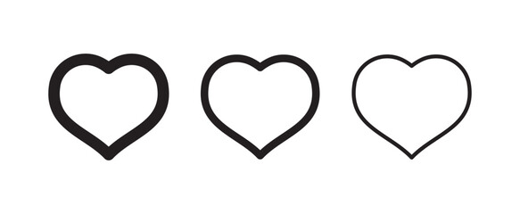 Heart vector icons. Set of love symbols. Isolated pictograms. Valentine's day design elements.