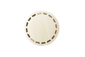 vintge button gold and white isolated on white background