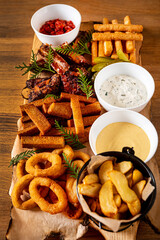 Appetizer on a plate in the bar