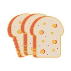 Sliced toast bread isolated on white background