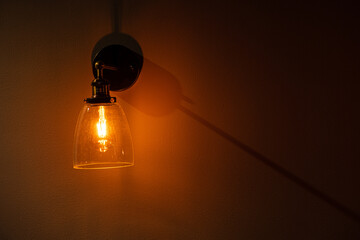 retro lamp in the cafe