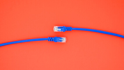blue ethernet Internet LAN cat5e network cable for computer modem router