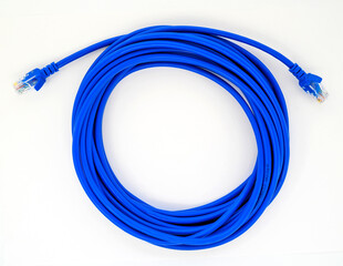 blue ethernet Internet LAN cat5e network cable for computer modem router