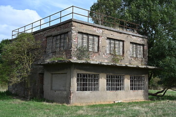 British Military World war two  airfield control tower at Forma RAF Woolfox Lodge Aerodrome. Rutland, Royal Air Force Woolfox Lodge or more simply RAF Woolfox Grange  Lodge 