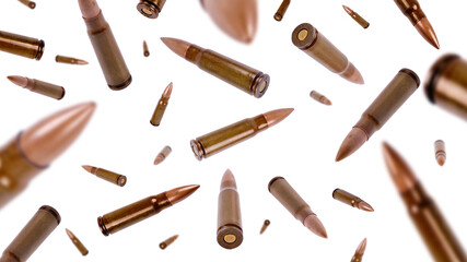  Falling cartridges on a white background - 528559550